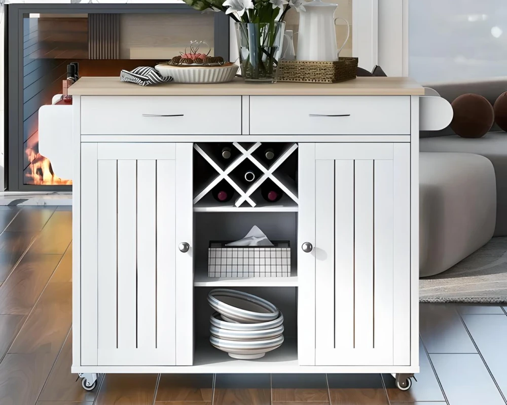 small kitchen cart with storage